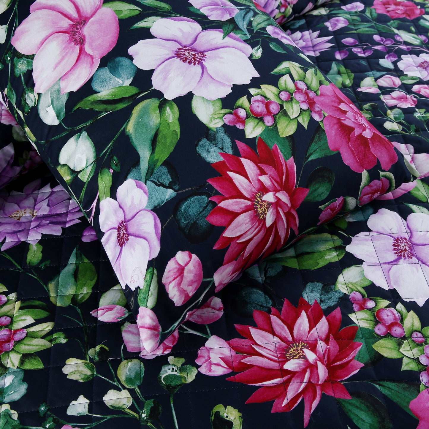 Luxury Floral Satin Cotton Duvet Cover Set – 6-Piece