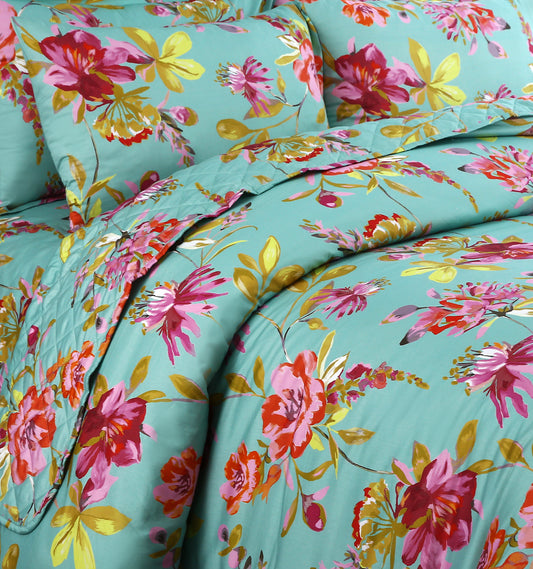 Satin Cotton Summer Quilt Cover Set – 6 Pieces