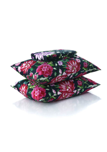 Luxury Floral Cotton Bedsheet Set – 3-Piece Soft & Breathable Bedding with Pillowcases